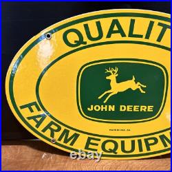 54 Vintage Style''john Deere Farm Equipment'' 11x16.5 In Porcelain Dealer Sign