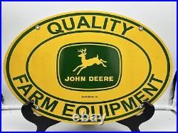 54 Vintage Style''john Deere Farm Equipment'' 11x16.5 In Porcelain Dealer Sign