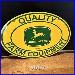 54 Vintage Style''john Deere Farm Equipment'' 11x16.5 In Porcelain Dealer Sign