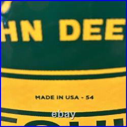 54 Vintage''john Deere Farm Equipment''dealer Porcelain Sign 11x16.5 Inch