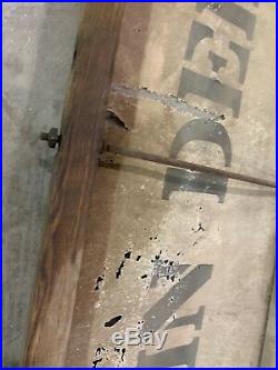 ANTIQUE ORIGINAL 1800's JOHN DEERE Canvas Plow SIGN WITH Wood 82x15