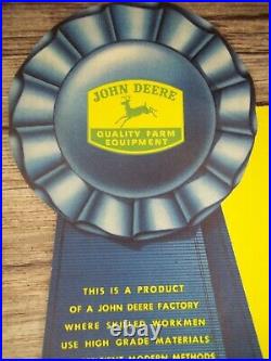 Advertising John Deere no. 5 Mower blue ribbon 4-legged deer emblem Z52Q2