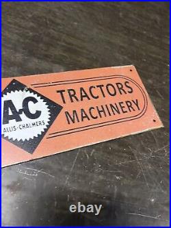 Allis Chalmers sign Oil Can Gas Pump Tractor Parts Dealer Plow Farm Seed Feed