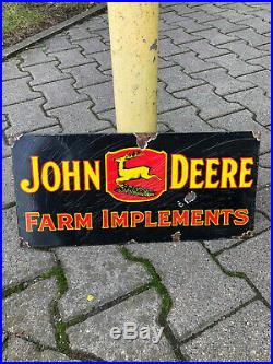 Altes Emailschild Emailleschild Enamel Sign John Deere Farm Implements