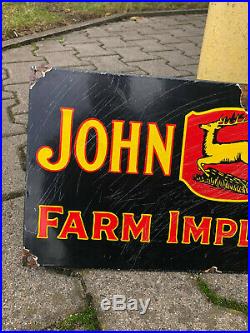 Altes Emailschild Emailleschild Enamel Sign John Deere Farm Implements