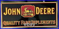 Ande Rooney Vintage 1995 John Deere Implements Porcelain Sign 18 x 8