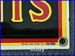 Ande Rooney Vintage 1995 John Deere Implements Porcelain Sign 18 x 8