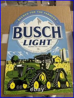 Anheuser Busch Light John Deere Tractor Tin Metal For The Farmers Sign 23x16