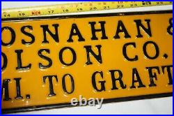 Antique Brosnahan & Olson Co Grafton ND John Deere Finger Pointing Sign 1920s