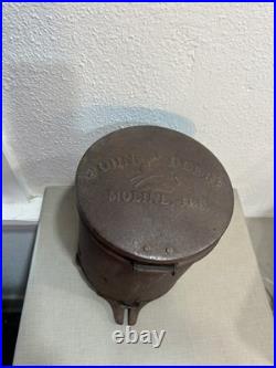 Antique John Deere Moline ILL Cast Iron Corn Planter Seed Box & Lid Farm Sign