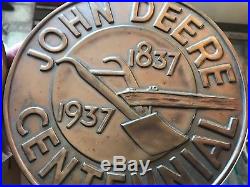 Antique Old Vintage John Deere Sign Centennial Dealer Sign Tractor 1837 ...