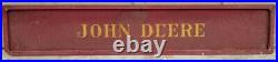 Antique Rare Red/Gold John Deere Tin Tractor/Wagon Side Sign