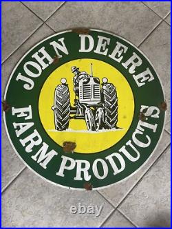 Antique Style Barn Find Look John Deere Farm Products Dealer Sign