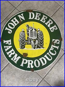 Antique Style Barn Find Look John Deere Farm Products Dealer Sign