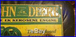 Antique Vintage Collectible John Deere Original EMBOSSED Tin Sign Home Decor