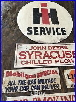 Antique Vintage Old Style IH John Deere Mobil Lion Gas Oil Tractor Sign