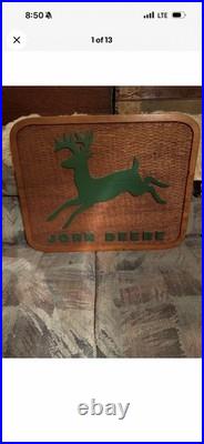 Antique Vintage Rare John Deere Wooden Farm Implements Tractor Sign
