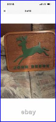 Antique Vintage Rare John Deere Wooden Farm Implements Tractor Sign