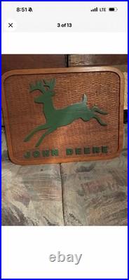 Antique Vintage Rare John Deere Wooden Farm Implements Tractor Sign