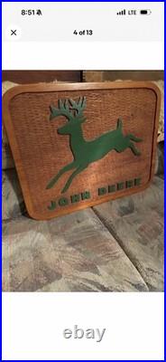 Antique Vintage Rare John Deere Wooden Farm Implements Tractor Sign