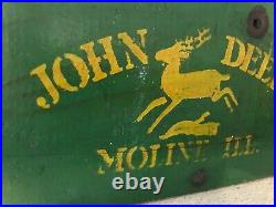 Antique Vintage Stenciled Logo John Deere wood advertising Equipment Sign C1937