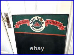 Antique Vtg New Idea Farm Equipment Farm Tractor Sign Price Board John Deere IH