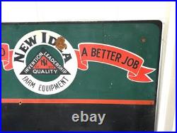 Antique Vtg New Idea Farm Equipment Farm Tractor Sign Price Board John Deere IH