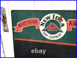 Antique Vtg New Idea Farm Equipment Farm Tractor Sign Price Board John Deere IH
