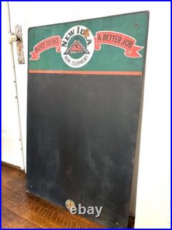 Antique Vtg New Idea Farm Equipment Farm Tractor Sign Price Board John Deere IH