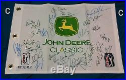 Autographed Signed 2018 JOHN DEERE CLASSIC FIELD FLAG DECHAMBEAU WISE LEE LOVE C