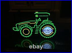 BRAND NEW FACTORY PACKED Ltd Edition John Deere Tractor/ Busch Light LED/Neon