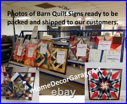 Barn Quilt Metal Sign, Five Square Pattern, John Deere Colors Dutch Amish Design Barn Quilt Metal Sign, Five Square Pattern, John Deere Colors Dutch Amish Design