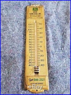 Besse Farm Store John Deere Metal Thermometer Sign Polo Illinois Tractor 4020