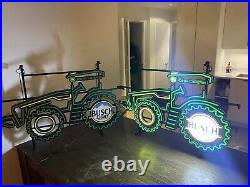 Big John Deere Busch Light Farm Tractor LED Beer Bar Neon Sign Dimmer