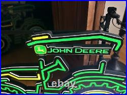 Big John Deere Busch Light Farm Tractor LED Beer Bar Neon Sign Dimmer