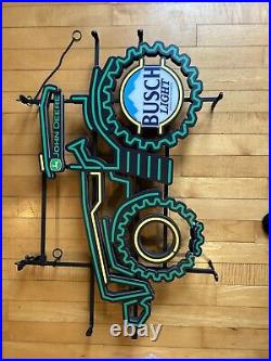 Big John Deere Busch Light Farm Tractor LED Beer Bar Neon Sign Dimmer