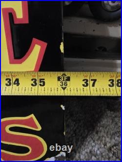 Black John Deere 36x12 Farm Implements Porcelain Sign