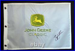 Bryson DECHAMBEAU RARE Signed John DEERE Classic Golf Pin Flag AFTAL RD COA