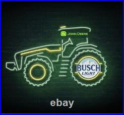 Busch Light Beer Farmers John Deere Tractor LED Light Sign