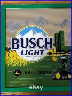 Busch Light Beer John Deere Tractor Mirror Man Cave Decor Display Sign New