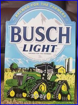 Busch Light John Deere Hunting camo two tin sign lot! For the farmers & hunters