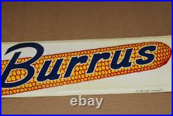 CORN GRAPHIC NOS NEAR MINT 1950's era BURRUS SEED CORN Old Embossed Tin Sign CORN GRAPHIC NOS NEAR MINT 1950's era BURRUS SEED CORN Old Embossed Tin Sign
