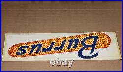 CORN GRAPHIC NOS NEAR MINT 1950's era BURRUS SEED CORN Old Embossed Tin Sign CORN GRAPHIC NOS NEAR MINT 1950's era BURRUS SEED CORN Old Embossed Tin Sign
