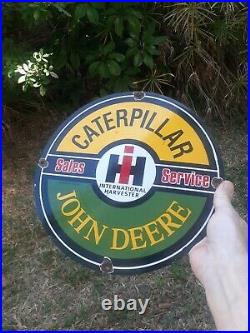 C. 1961 Vintage Caterpillar John Deere Sales Service Sign International Harvester