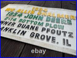 Car Show Sign Display Show Board Shocard 1934 John Deere Tractor Allis Chalmers