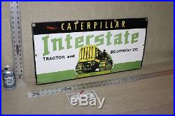 Caterpillar Interstate Porcelain Sign Oil Gas Service Garage Station John Deere