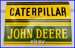 Caterpillar John Deere Tractor Farm Neon Gas & Oil Porcelain Enamel Sign 72x48
