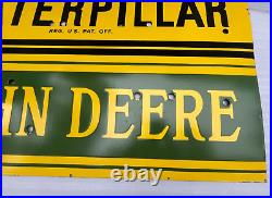 Caterpillar John Deere Tractor Farm Neon Gas & Oil Porcelain Enamel Sign 72x48