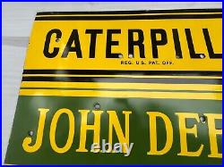 Caterpillar John Deere Tractor Farm Neon Gas & Oil Porcelain Enamel Sign 72x48