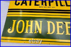 Caterpillar John Deere Tractor Farm Neon Gas & Oil Porcelain Enamel Sign 72x48